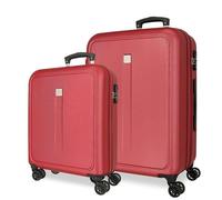 Roll Road Cambodia Cabin Suitcase, ABS Hard Case Set, Various Sizes, Side Combination Lock, 4 Double Wheels, Hand Luggage, Purple, 40 x 55 x 20 cm UND 46 x 65 x 23 cm, Set of 2 suitcases