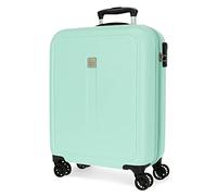 Roll Road Cambodia Cabin Suitcase Green 40 x 55 x 20 cm Rigid ABS Side Combination Lock 37 L 2.75 kg 4 Wheels Double Hand Luggage