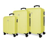 Roll Road Cambodia Luggage Set Yellow 55/65/75 cm Rigid 11.1 kg Combination Lock Side ABS 11.1 kg 190L Hand Luggage, Lemon Tree, One Size, Suitcase Set