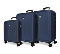 Roll Road Cambodia Suitcase Set Blue 55/68/78cm Hard ABS Combination Lock Side 190L 10.8kg 4 Wheels Double Luggage Hand Luggage, Blue, Suitcase Set