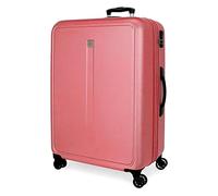 Roll Road Camboya Cabin Trolley, Black, 40 x 55 x 20 cm, Rigid ABS Combination Lock, Side Lock, 37 L, 3.08 kg, 4 Wheels, Hand Luggage, Pink, 53 x 78 x 31 cm, Large Suitcase