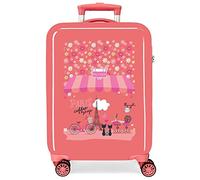 Roll Road Coffee shop Pink cabin suitcase 38x55x20 cms Rigid ABS Side combination lock 34L 2 kgs 4 double wheels Hand Luggage