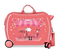 Roll Road Coffee shop Pink Children's Suitcase 50x39x20 cms Rigid ABS Side combination lock 34L 1.8 kgs 4 Wheels Hand Luggage