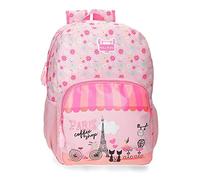 Roll Road Coffee shop School Backpack Adaptable to Car Pink 31x42x13 cms Polyester 16.93L