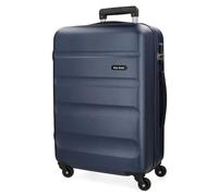 Roll Road Flex Blue Big Suitcase 51x74x28 cm Rigid ABS Combination Lock 91 Litre 3.8 kg 4 Wheels