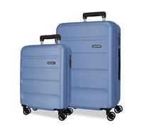 ROLL ROAD Flex Denim Luggage Set 46x65x25 cm Rigid ABS Side Combination Closure 91L 5.7kg 4 Double Wheels Hand Luggage