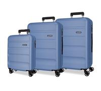 Roll Road Flex Denim Luggage Set 52x75x30 cm Rigid ABS Side Combination Closure 186L 9.5 kg 4 Double Wheels Hand Luggage