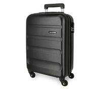 Roll Road Flex Hard Shell Suitcase Made of ABS Material, Side Combination Lock, 4 Double Wheels, Hand Luggage, Practical Interior with One Compartment, Black, 35 cm x 55 20 cm, 33 liters, air Europe