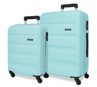 Roll Road Flex Luggage Set Blue 55/65 cms Hard Shell ABS Side Combination Lock 91L 5,58 kgs 6 Wheels carry-on luggage