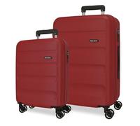 Roll Road Flex Luggage Set Burgundy 46x65x25 cm Rigid ABS Side Combination Lock 91L 5.7kg 4 Double Wheels Hand Luggage