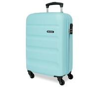 ROLL ROAD Flex Rigid Suitcase Made of ABS, a Material, Combination Closure Side 4 Double Wheels Luggage Hand, Practical Interior with One Compartment, Bluish, 35 cm x 55 cm x 20 cm, Cabin Suitcase