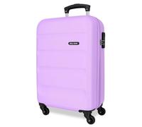 ROLL ROAD Flex Rigid Suitcase Made of ABS, a Material, Combination Closure Side 4 Double Wheels Luggage Hand, Practical Interior with One Compartment, Berry, Cabin Suitcase