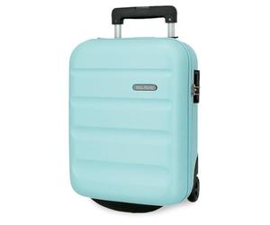 ROLL ROAD Flex Rigid Suitcase Made of ABS, a Material, Combination Closure Side 4 Double Wheels Luggage Hand, Practical Interior with One Compartment, Bluish, 31 cm x 40 cm x 20 cm, Carry-on Suitcase