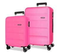 Roll Road Flex Suitcase Set Pink 55/65 cm Rigid 5.8 kg Combination Lock Side ABS 5.8 kg 91L Hand Luggage, Pink, One Size, Suitcase Set