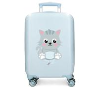 ROLL ROAD Happy Pets Cabin Suitcase Blue 33 x 50 x 20 cm Rigid 2 kg Combination Lock Side ABS 2 kg 28L Hand Luggage, Blue, One Size, Cabin Suitcase