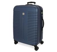 Roll Road India Blue Medium Suitcase 48 x 70 x 27 cm Rigid ABS Combination Lock 75 Litre 3.7 kg 4 Double Wheels
