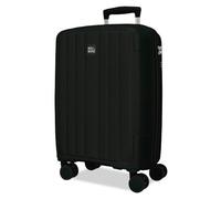 ROLL ROAD Joumma Acadia Cabin Suitcase Black 35x55x22 cm Rigid Polypropylene Integrated Combination Padlock 38L 2.6kg 4 Double Wheels Extendable Hand Luggage
