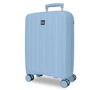 ROLL ROAD Joumma Acadia Light Blue Cabin Suitcase 35x55x22 cm Rigid Polypropylene Integrated Combination Padlock 38L 2.6kg 4 Double Wheels Extendable Hand Luggage