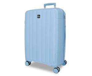 ROLL ROAD Joumma Acadia Light Blue Medium Suitcase 45x65x25 cm Rigid Polypropylene Integrated Combination Padlock 67L 3.4kg 4 Double Wheels