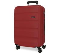 Joumma Roll Road Flex Medium Suitcase Red 46x65x25 cm Rigid ABS Side Combination Lock 56L 3.2 kg 4 Double Wheels