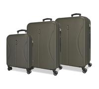 ROLL ROAD Joumma Formentera Anthracite Luggage Set 55/65/75 cm Rigid ABS Integrated Combination Padlock 188L 10.3kg 4 Double Wheels Hand Luggage
