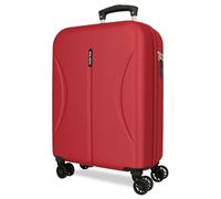 ROLL ROAD Joumma Formentera Cabin Suitcase Red 38x55x20 cm Hard Shell ABS Integrated Combination Padlock 35L 2,6kg 4 Double Wheels Carry-on Luggage
