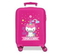 ROLL ROAD Little me Unicorn Cabin Suitcase Pink 33x50x20cm Hard ABS Combination Lock Side 28.4L 2kg 4 Double Wheels Hand Luggage, Pink, Cabin Suitcase