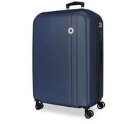 ROLL ROAD Menorca Large Suitcase Navy 52x75x27 cm Hard Shell ABS Combination Lock integrado 97L 4,3kg 4 Double Wheels Expandable