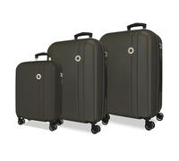 ROLL ROAD Menorca Luggage Set Anthracite 52x75x27 cm Hard Shell ABS Combination Lock integrado 188L 10,35kg 4 Double Wheels Expandable Carry-on Luggage