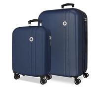 ROLL ROAD Menorca Luggage Set Navy 46x65x24 cm Hard Shell ABS Combination Lock integrado 91L 6,05kg 4 Double Wheels Expandable Carry-on Luggage