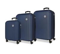 Roll Road Menorca Marine Luggage Set 52x75x27 cm Rigid ABS Integrated Combination Lock 188L 10.35kg 4 Double Wheels Extendable Hand Luggage