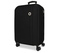 Roll Road Menorca Medium Suitcase Black 46 x 65 x 24 cm Rigid ABS Combination Lock Integrated 56L 3.45 kg 4 Double Wheels Extendable
