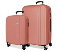 ROLL ROAD Menorca Nude Suitcase Set 46x65x24 cm Rigid ABS Integrated Combination Lock 91L 6.05kg 4 Double Wheels Extendable Hand Luggage