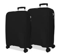 ROLL ROAD Orbit Luggage Set Black 64/75 cm Rigid 7.1 kg TSA Lock Integrated Polypropylene 7.1 kg 145.8L, Black/White, One Size, Suitcase Set
