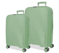 ROLL ROAD Orbit Suitcase Set Green 54/64 cm Rigid 5.6 kg TSA Closure Polypropylene 5.6 kg 94.2L Hand Luggage, Green, One Size, Suitcase Set