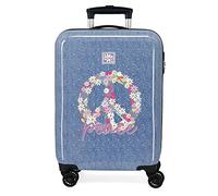 Roll Road Peace ABS Suitcase Side Combination Lock Double Wheels Various Sizes Pink and Blue, Blue, Standard Size, Suitcase