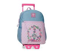 ROLL ROAD Peace Backpack with Trolley, Multicoloured, 27 x 33 x 11 cm, Polyester, 9.8 L, multicoloured, One Size, Backpack with Cart