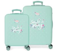 ROLL ROAD Spring Dream Suitcase Set Blue 48x70x26 cm Rigid 6 kg Combination Lock Side ABS 6 kg 119 L, Blue, One Size, Suitcase Set