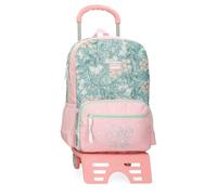 ROLL ROAD Spring is here cabin suitcase, children's suitcase, made of ABS, a durable and lightweight material, pink, Mochila 42 +carro, Backpack 42 + trolley