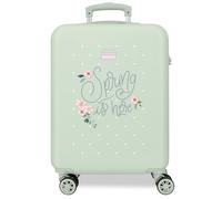 Roll Road Spring is Here Cabin Suitcase Green 38x55x20cm Hard ABS Combination Lock Side 34L 2kg 4 Wheels Hand Luggage, Green, Cabin Suitcase