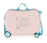 Roll Road Spring is Here Children's Suitcase Pink 50 x 38 x 20 cm Hard ABS Combination Lock Side 38L 1.8 kg 2 Wheels Hand Luggage, Pink, Children's Suitcase
