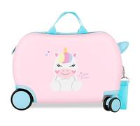 ROLL ROAD The Rigid Children's Suitcase Happy Side Combination Lock and 4 Wheels is Made of ABS, a Rigid and Lightweight Material., Little Teddy, Standard Size, Children's Suitcase