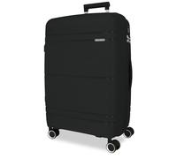 Roll Road Universe Large Suitcase Black 50 x 75 x 29 cm Rigid 4.1 kg TSA Closure Polypropylene 4.1 kg 96 LExtensible, Black/White, One Size, Large Suitcase