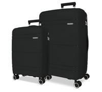 Roll Road Universe Luggage Set Black 55/65 cm Rigid 5.6 kg TSA Closure Polypropylene 5.6 kg 102L Hand Luggage, Black/White, One Size, Suitcase Set