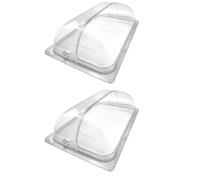 Roll Top Chafing Dish Covers Half Size Clear Bakery Pan Plastic Food Display Cover Dessert Cake Cover Dustproof Lid for Cake Cupcake Exhibition, 2