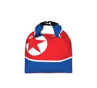 Roll Top Insulated Lunch Bag, Adult Lunch Tote North Korean flag pattern