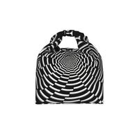Roll Top Insulated Lunch Bag, AdultBlack and white spiral vortex pattern