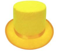 Roll Trim Top Hat for Female Male Stage Performances Gentleman Hat Theme Party Masquerades Dress Up Headwear Nonwoven Magicians for Stage Performers Yellow