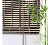 Roll-Up Bamboo Blind, Wooden Shades, Light Filtering Custom Roman Shades, Indoor/Outdoor Curtain - Bamboo (W50xH160cm/20x63in)