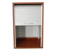 Roll up Cabinet Door Kit White/Black, Kitchen Cabinet Appliance Garage Door Tambour, Plastic ABS Cupboard Gate with Panles & Track, Sideboard Gate(White,24x18in (61x46cm))